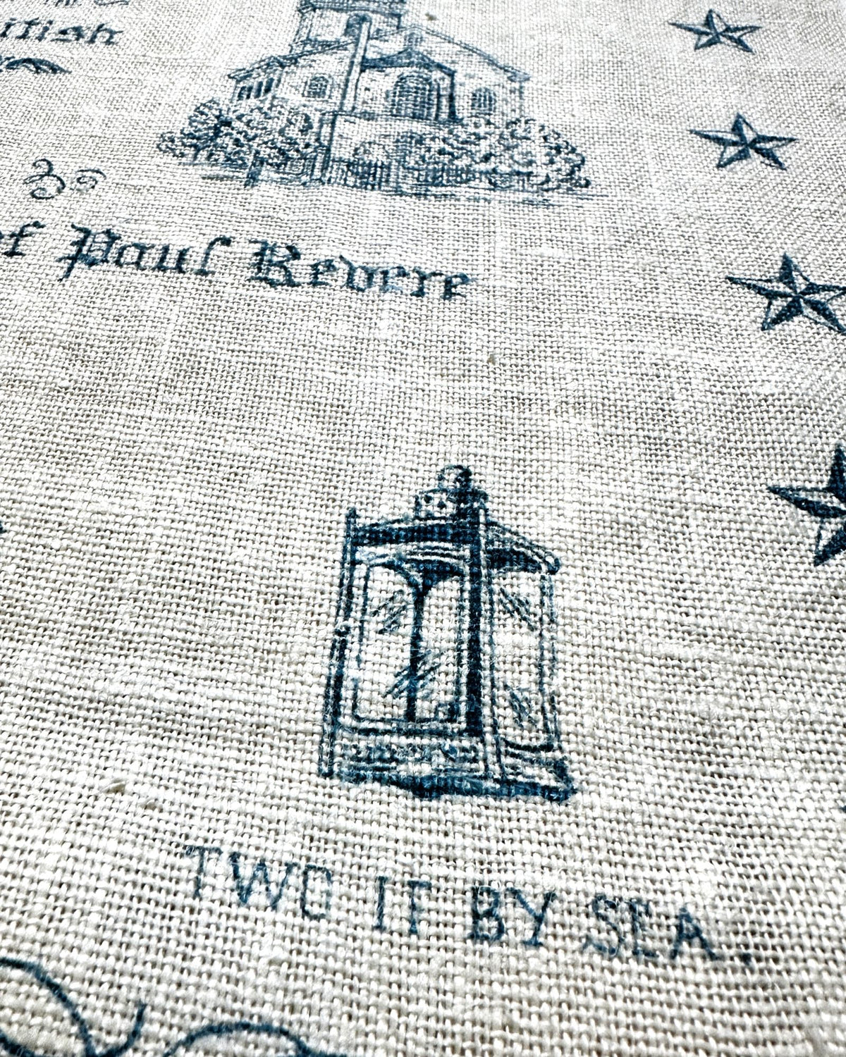 Massachusetts Boston Liberty Trail 1970's Kay Dee Hand Printed Linen READY TO FRAME