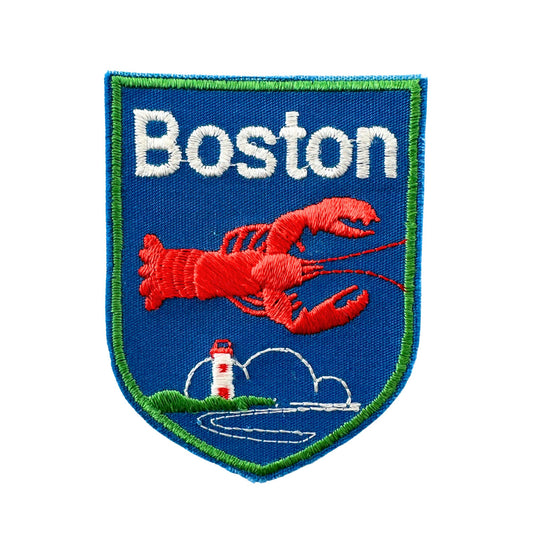 Massachusetts Boston Red Lobster and Lighthouse Vintage Patch