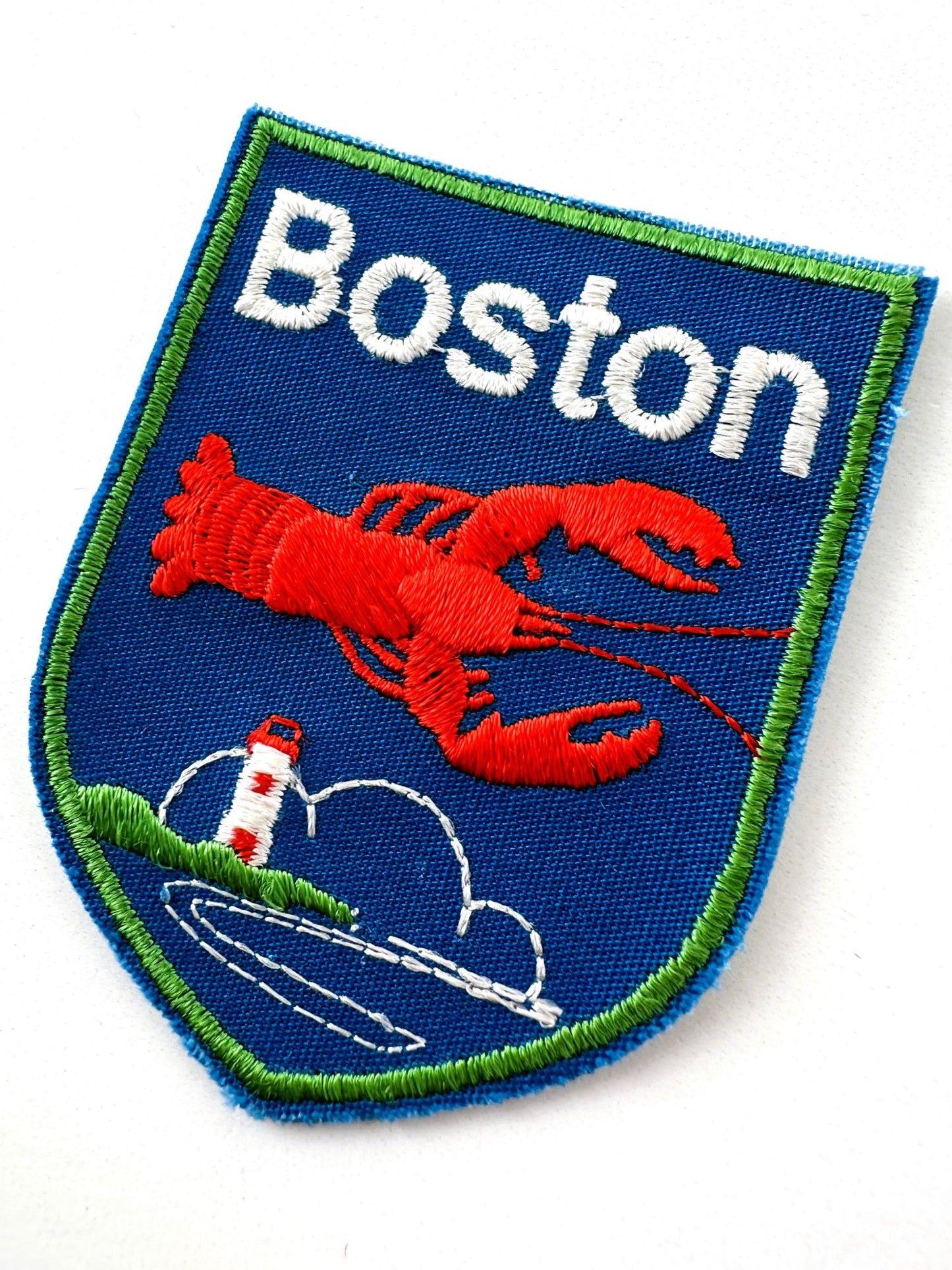 Massachusetts Boston Red Lobster and Lighthouse Vintage Patch