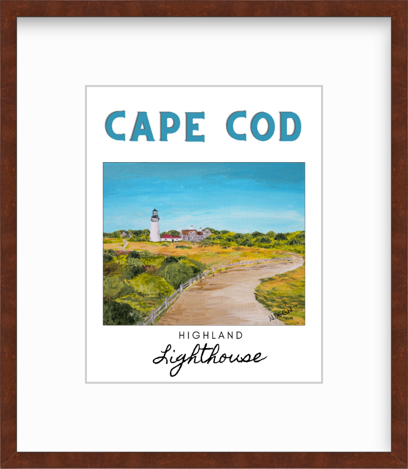 Massachusetts Cape Cod Highland Light Painting Giclee Travel Style Art Print