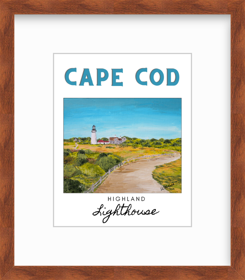 Massachusetts Cape Cod Highland Light Painting Giclee Travel Style Art Print