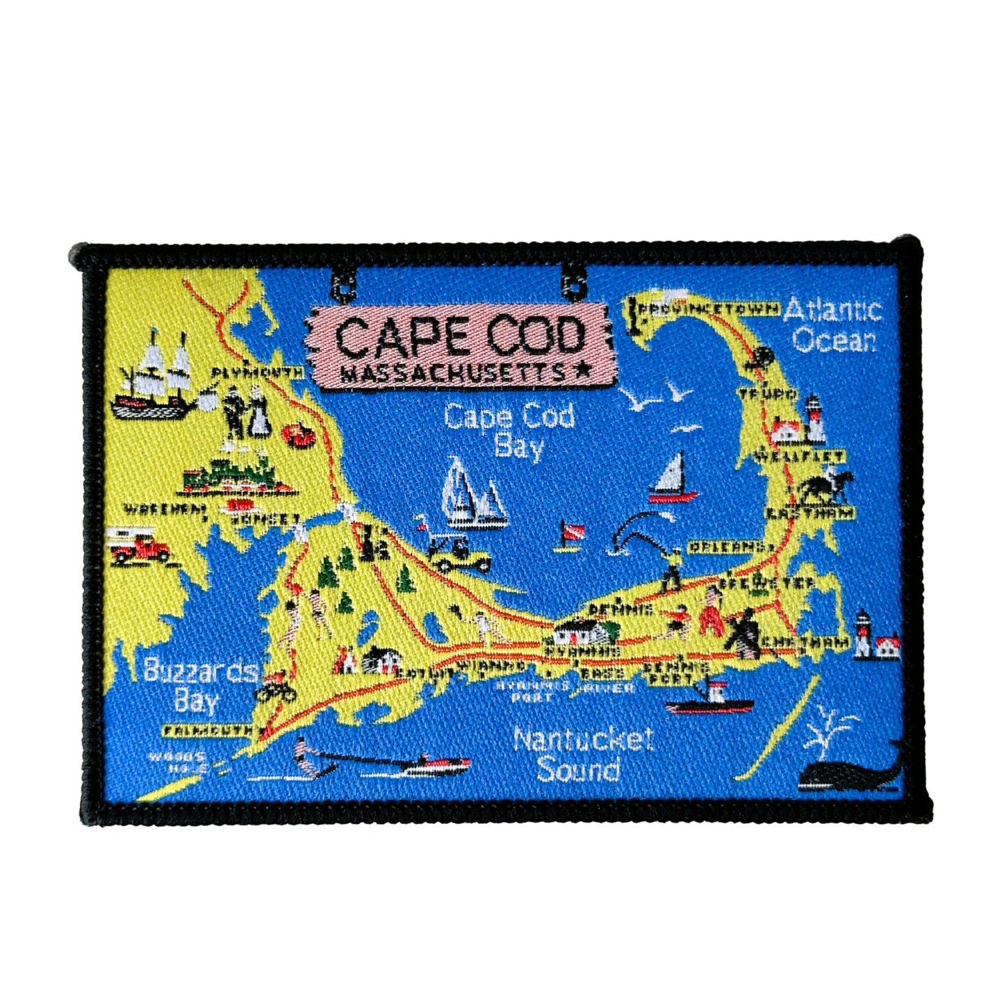 Massachusetts Cape Cod Map Large Vintage Patch