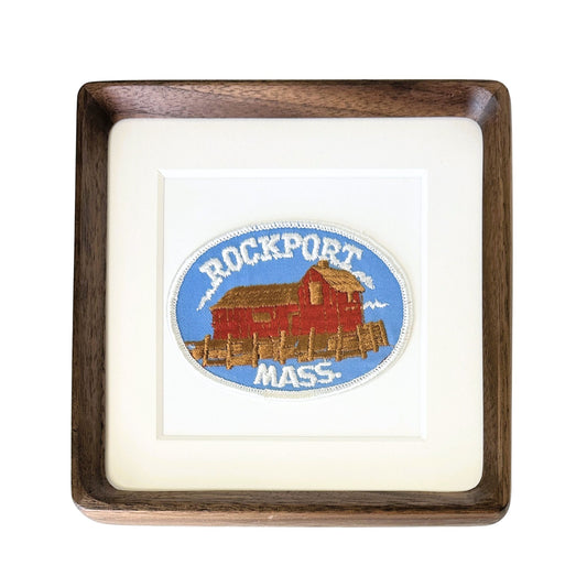 Massachusetts Rockport Motif No. 1 Little Red Fishing Shack Vintage Patch Wood Framed