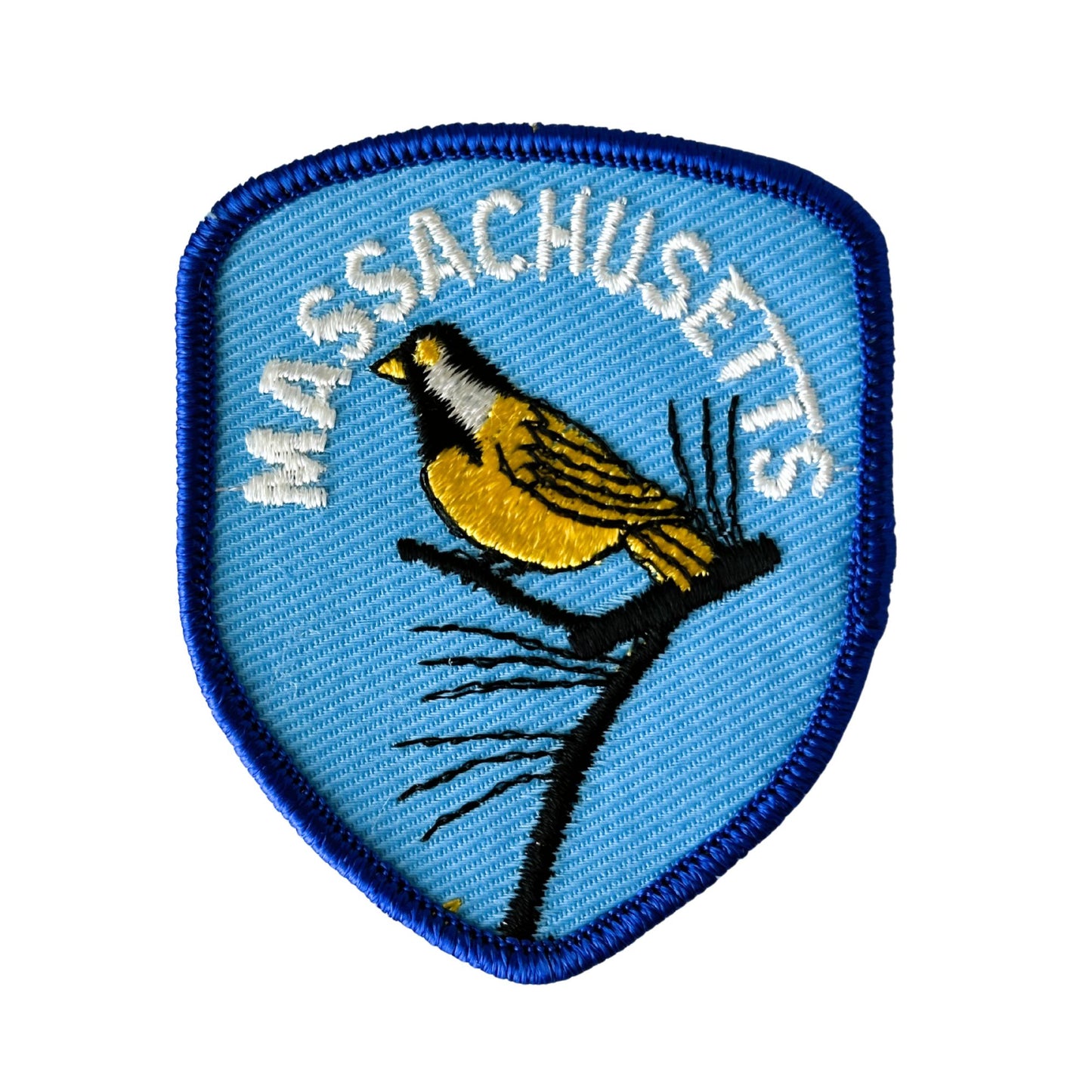 Massachusetts State Bird Large Blue Vintage Patch