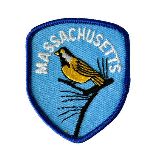 Massachusetts State Bird Large Blue Vintage Patch