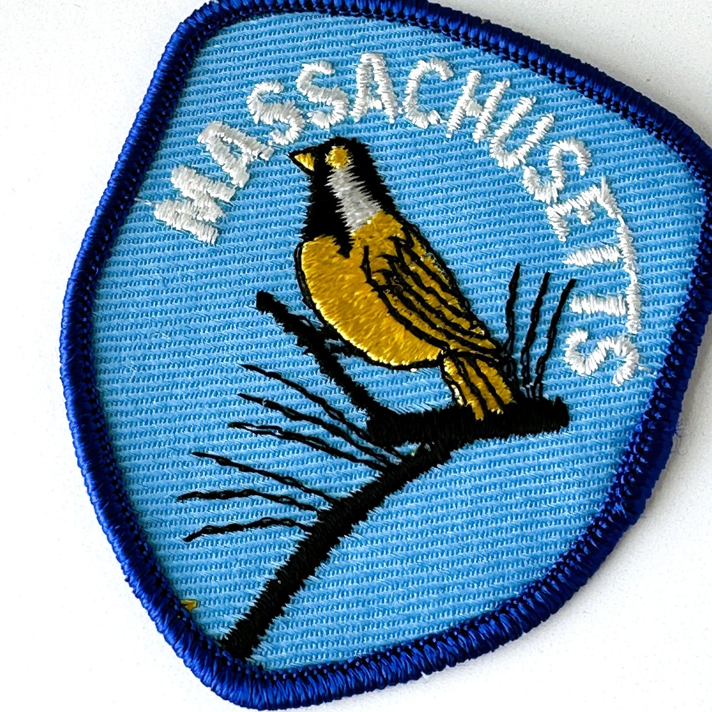 Massachusetts State Bird Large Blue Vintage Patch