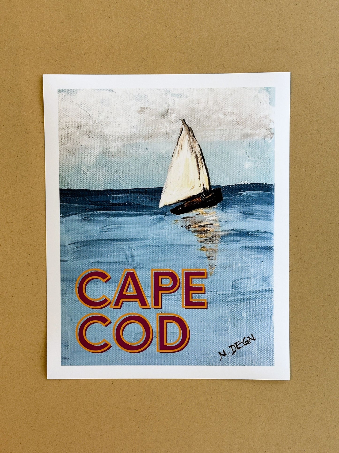 Massachusetts Cape Cod Sailboat Painting Giclee Art Print
