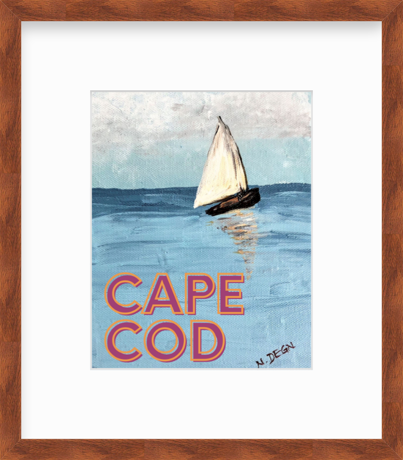 Massachusetts Cape Cod Sailboat Painting Giclee Art Print