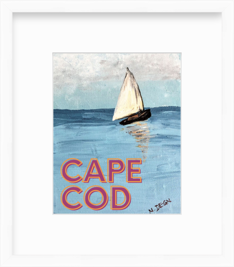 Massachusetts Cape Cod Sailboat Painting Giclee Art Print