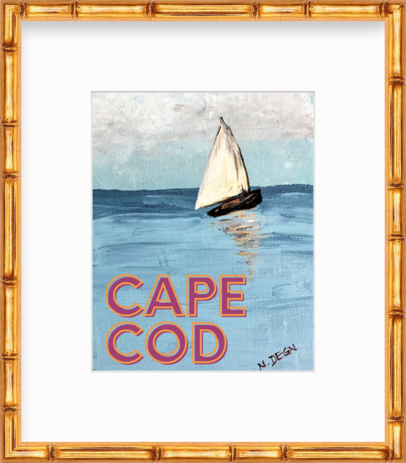 Massachusetts Cape Cod Sailboat Painting Giclee Art Print