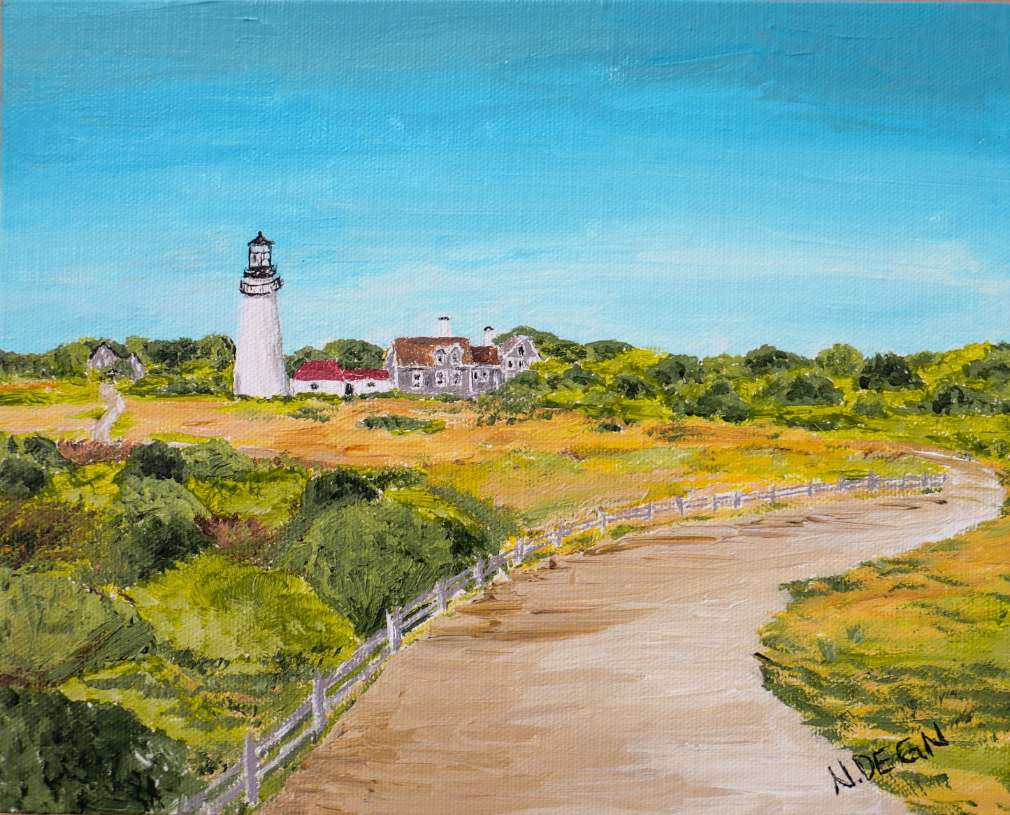 Massachusetts Cape Cod Highland Light Painting by Nikki Degn Giclee Art Print