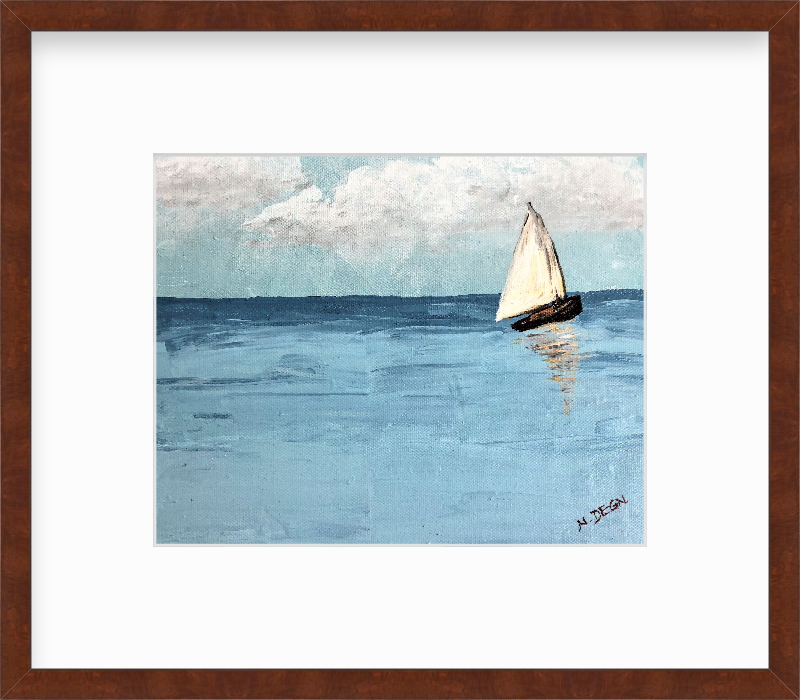 Massachusetts Cape Cod Sailboat Painting by Nikki Degn Giclee Art Print