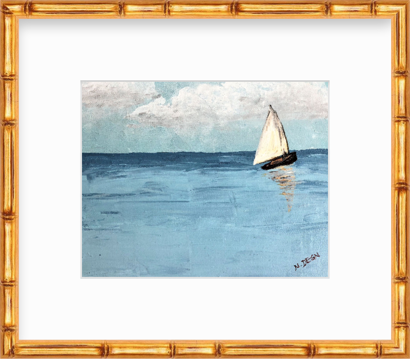 Massachusetts Cape Cod Sailboat Painting by Nikki Degn Giclee Art Print