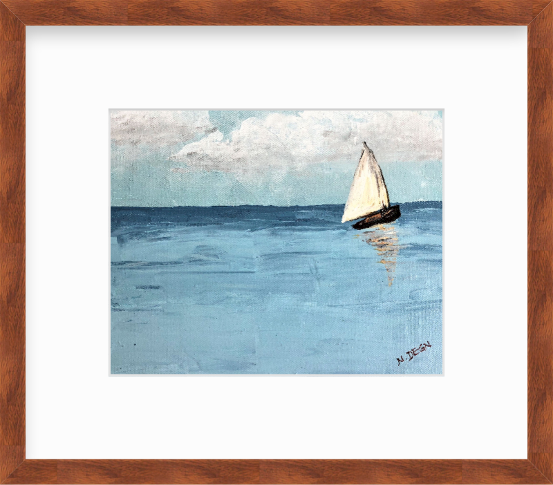 Massachusetts Cape Cod Sailboat Painting by Nikki Degn Giclee Art Print