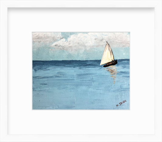 Massachusetts Cape Cod Sailboat Painting by Nikki Degn Giclee Art Print