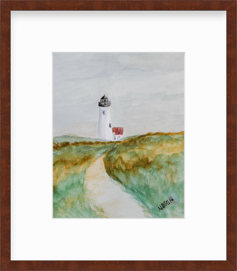 Massachusetts Nantucket Great Point Lighthouse Painting by Nikki Degn Giclee Art Print