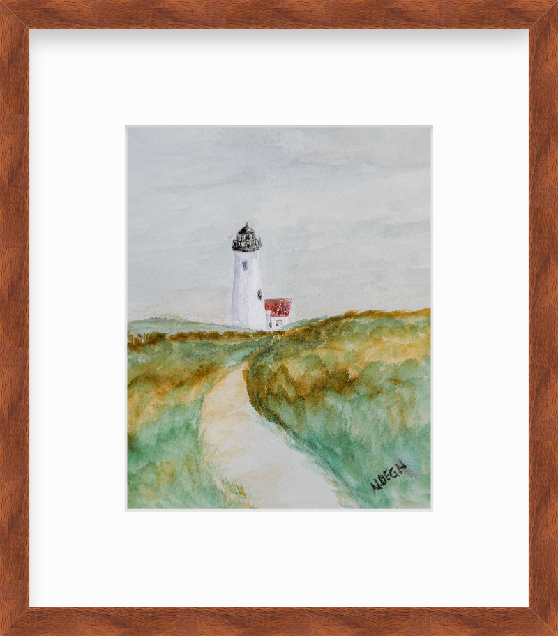 Massachusetts Nantucket Great Point Lighthouse Painting by Nikki Degn Giclee Art Print