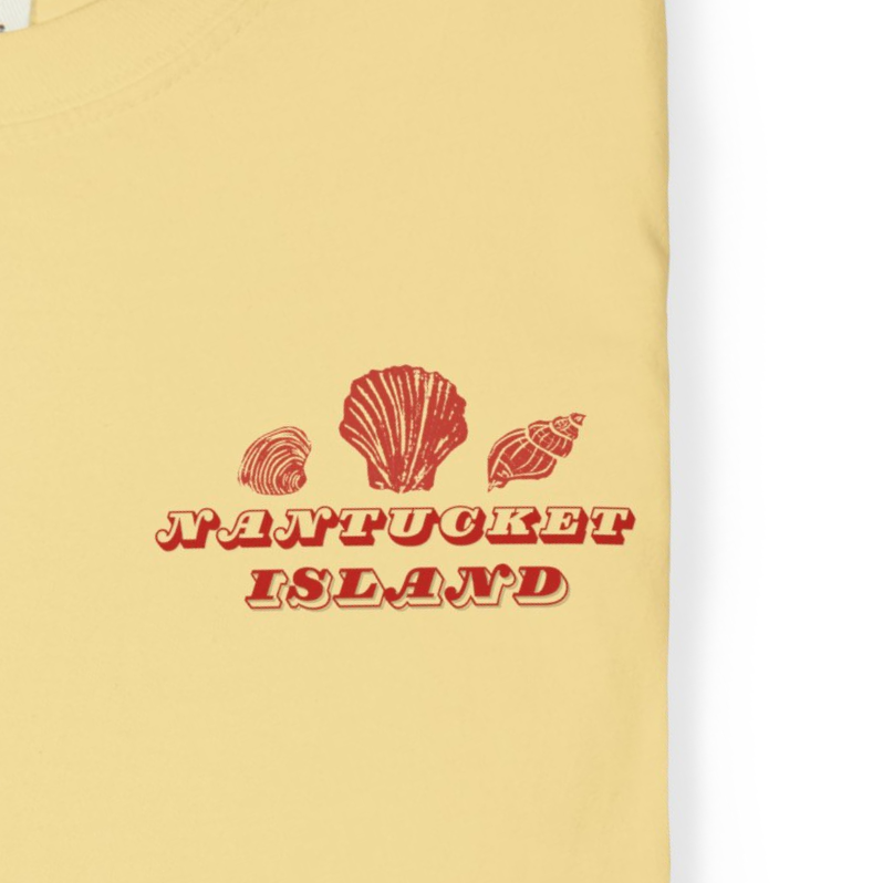 Massachusetts Nantucket Island Shells Adult Unisex T-Shirt Yellow