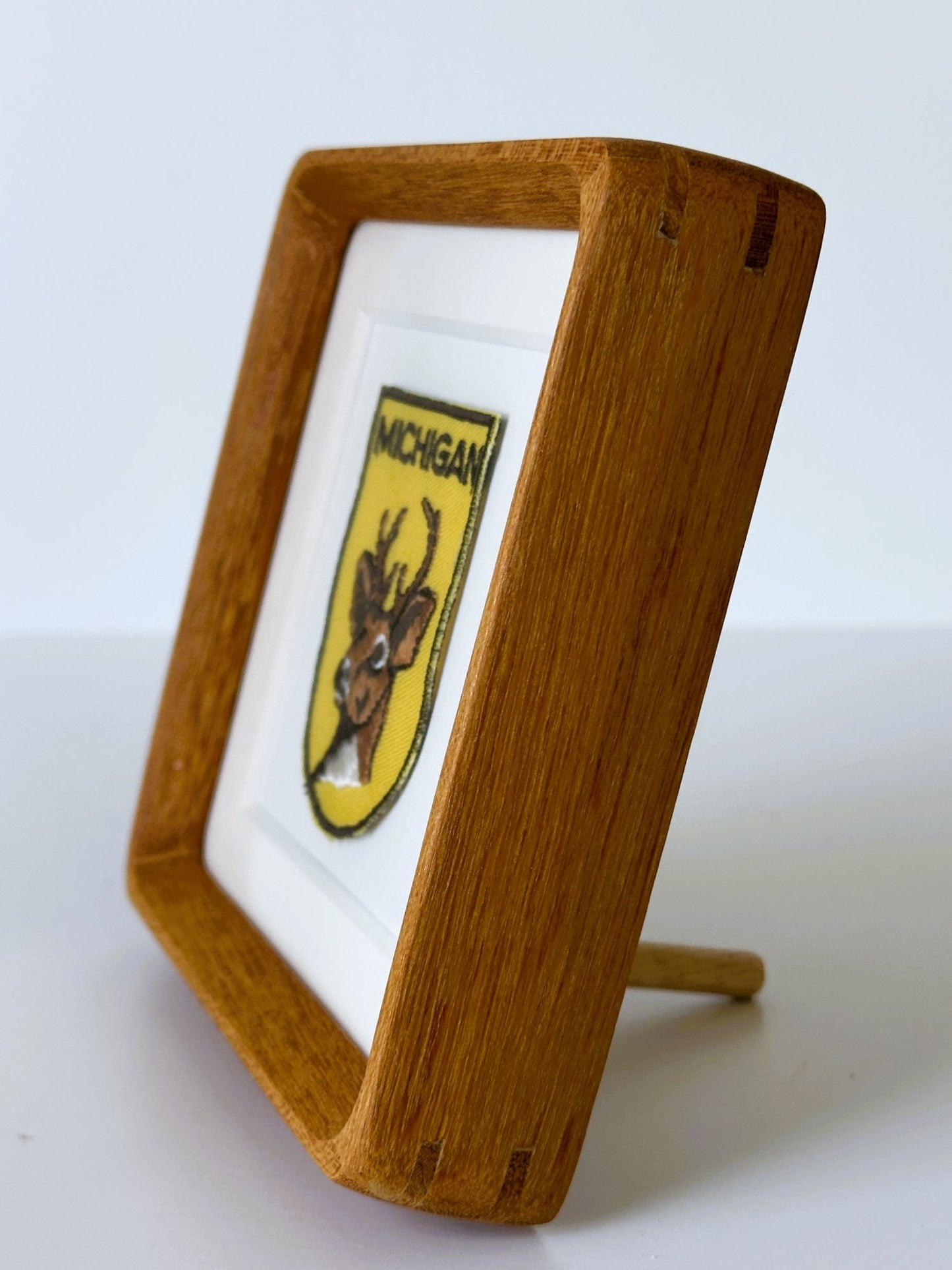 Michigan Deer Vintage Framed Travel Patch