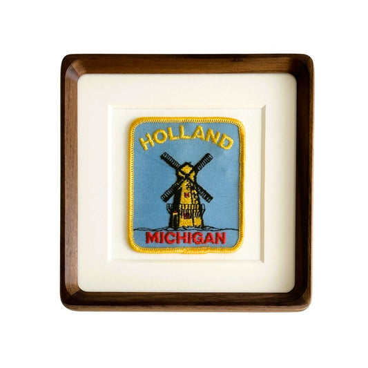 Michigan Holland Windmill Large Vintage Framed Travel Patch
