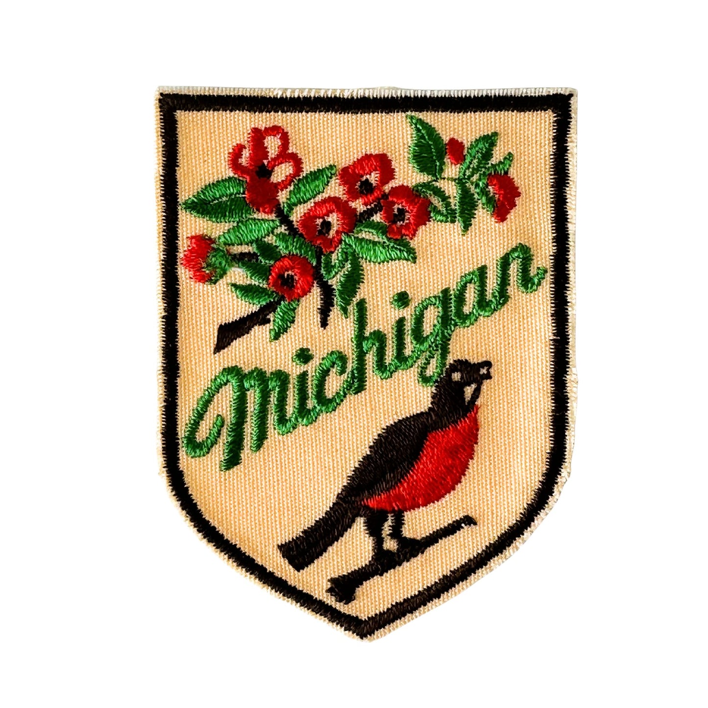 Michigan State Bird and State Flower Vintage Patch