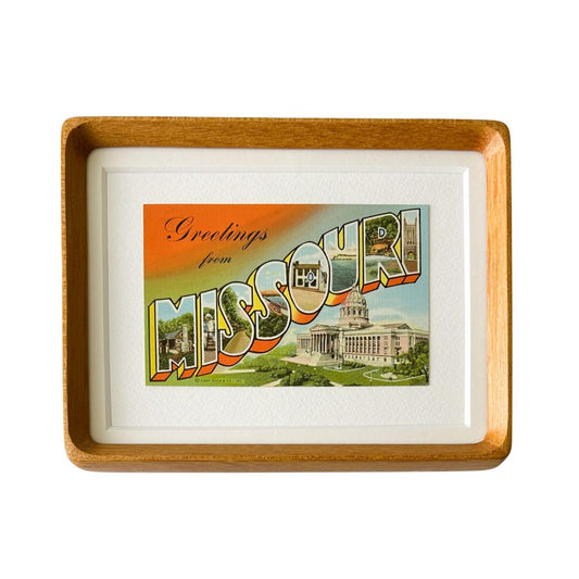 Missouri Vintage Framed Postcard, Greetings from Missouri