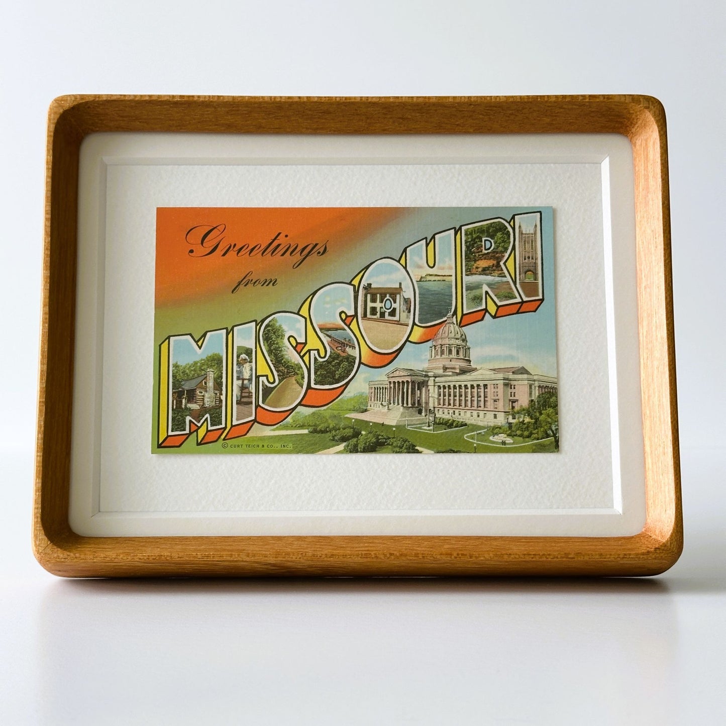 Missouri Vintage Framed Postcard, Greetings from Missouri