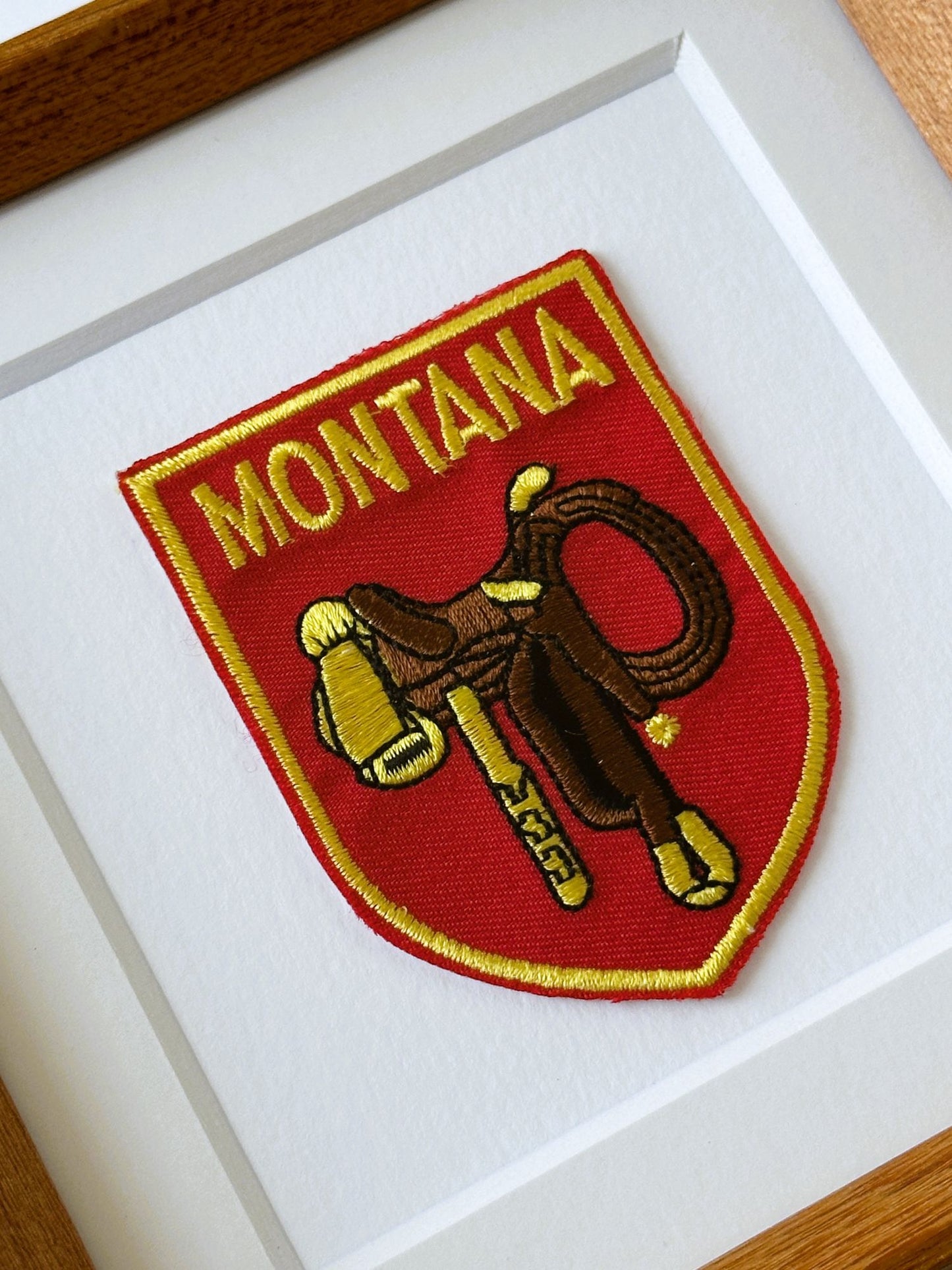 Montana Western Saddle Vintage Framed Travel Patch