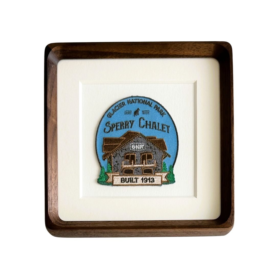 Montana Glacier National Park Sperry Chalet Vintage Framed Travel Patch