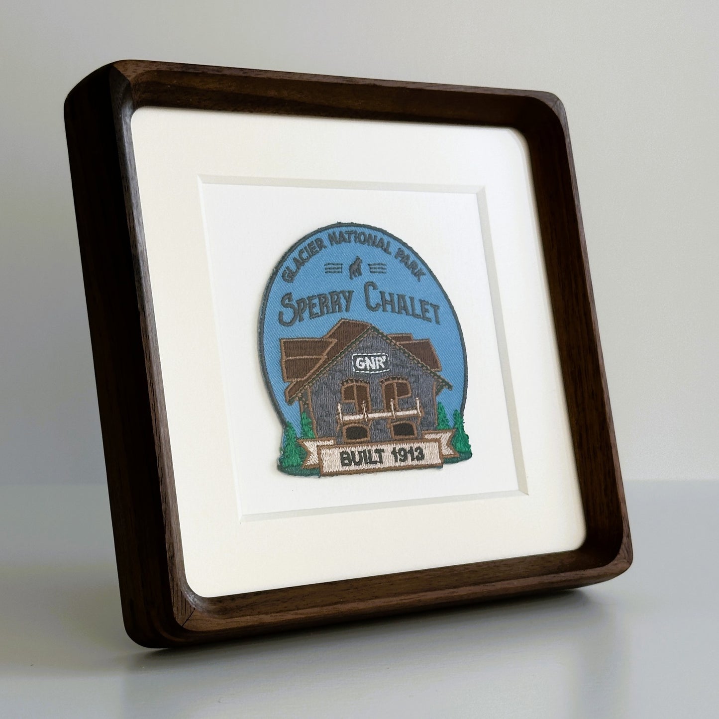 Montana Glacier National Park Sperry Chalet Vintage Framed Travel Patch