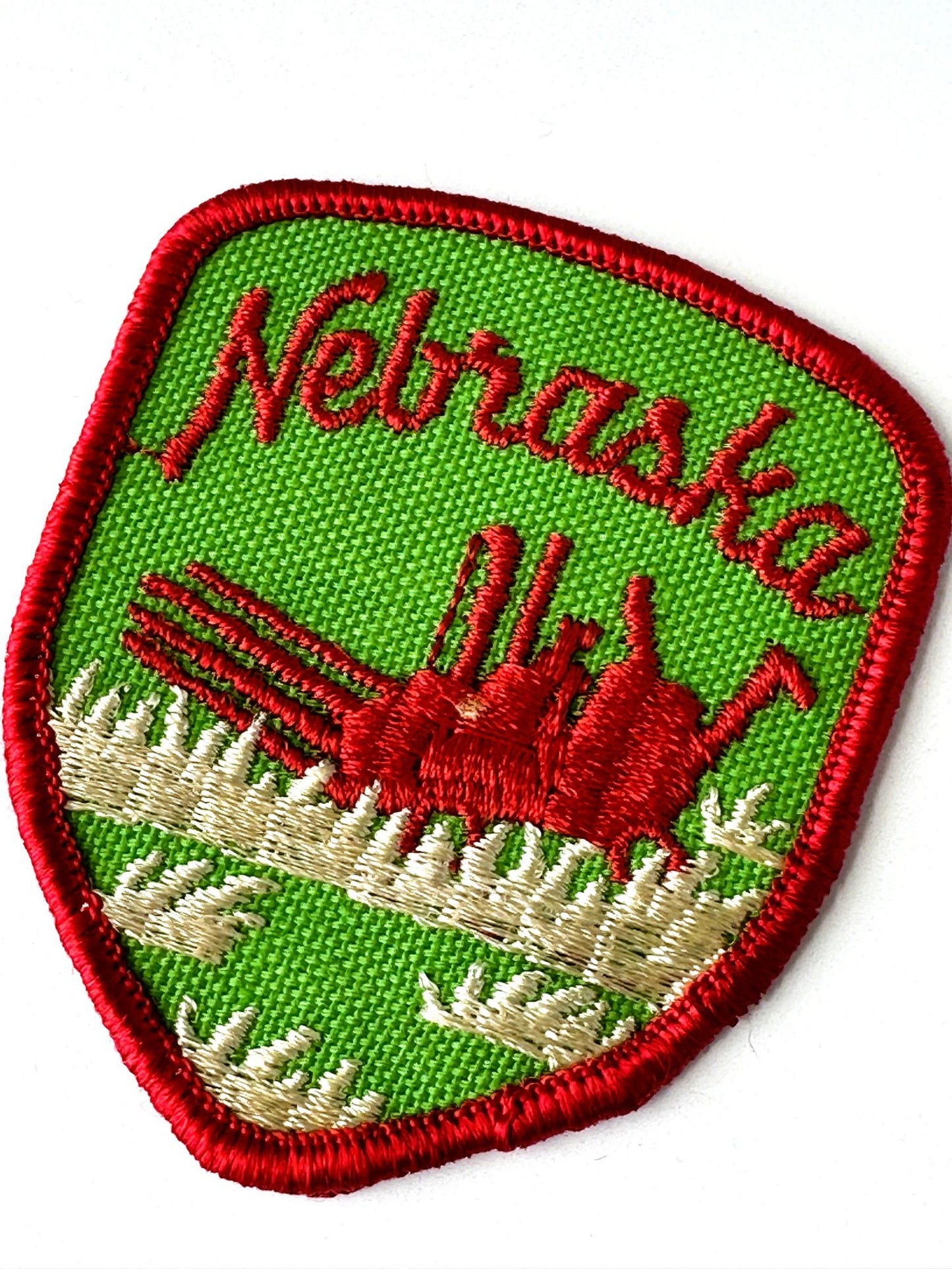 Nebraska Farm Large Green Vintage Patch