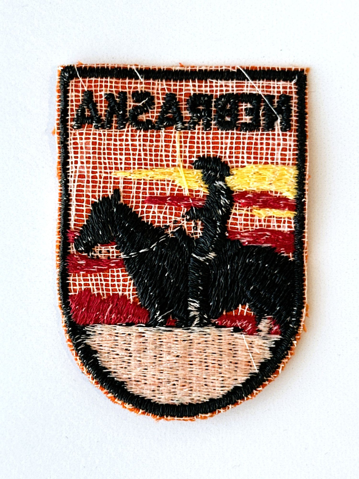 Nebraska Horseback at Sunset Vintage Patch