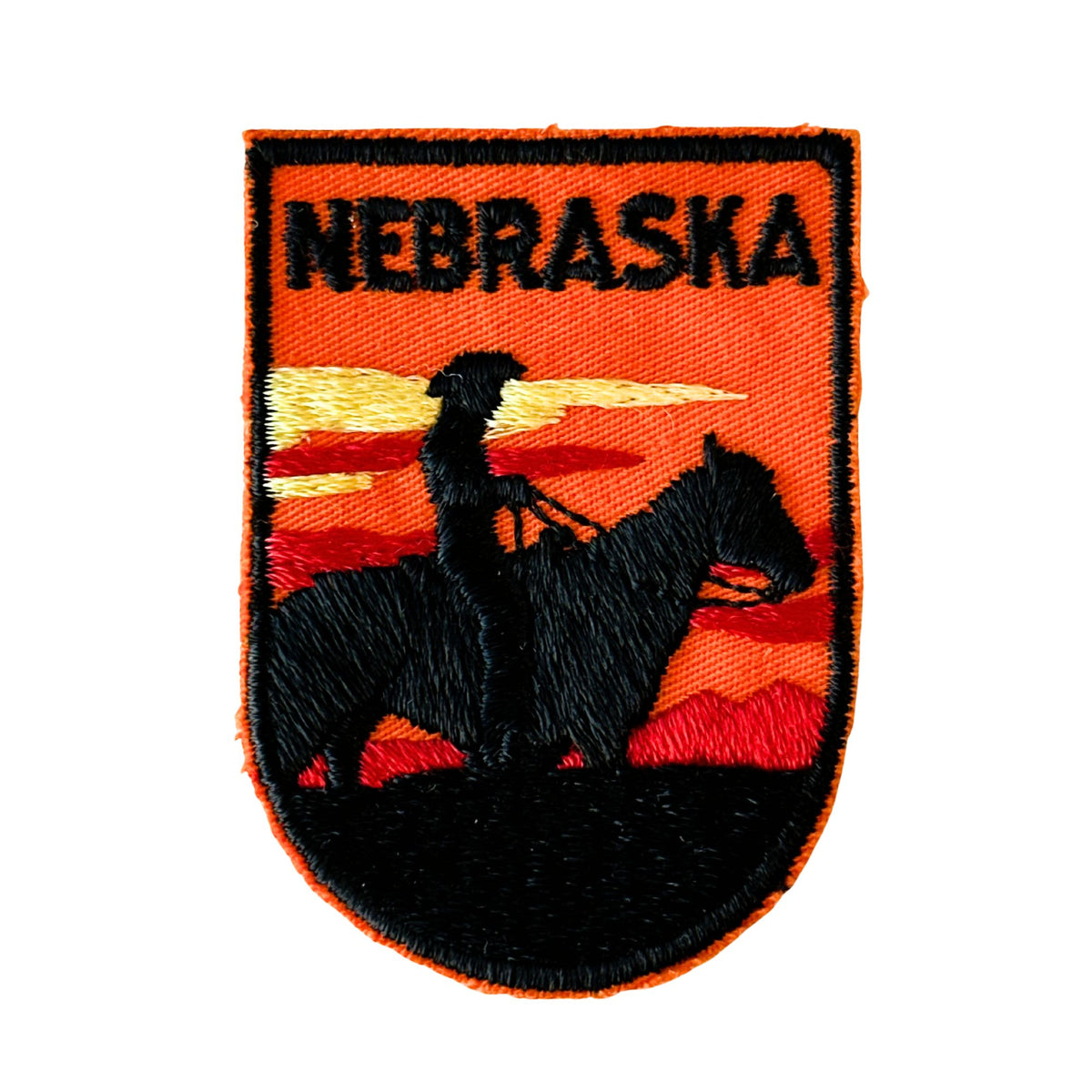 Nebraska Horseback at Sunset Vintage Patch