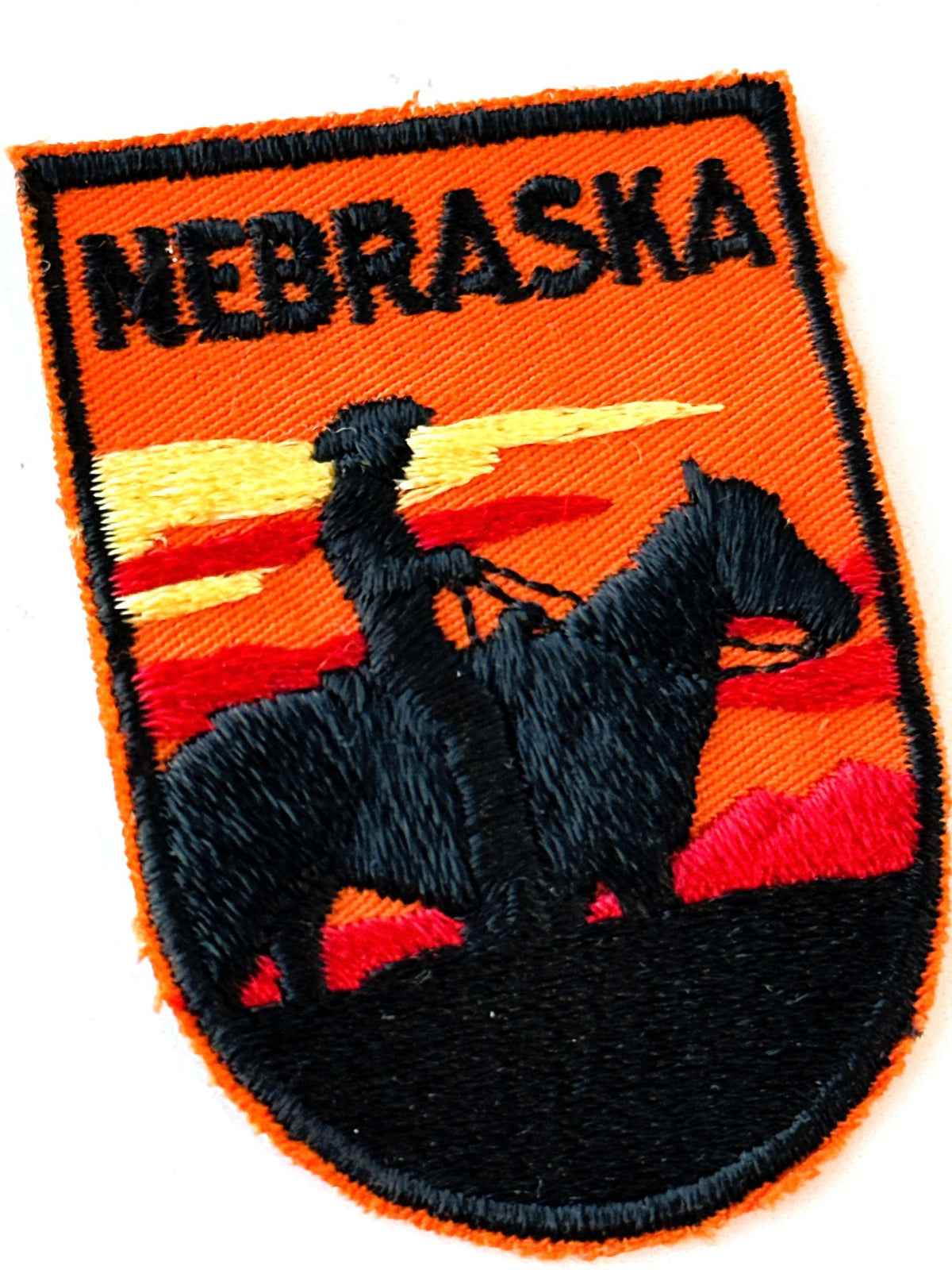 Nebraska Horseback at Sunset Vintage Patch