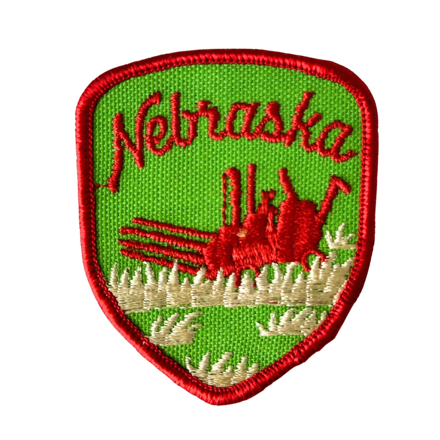 Nebraska Farm Large Green Vintage Patch