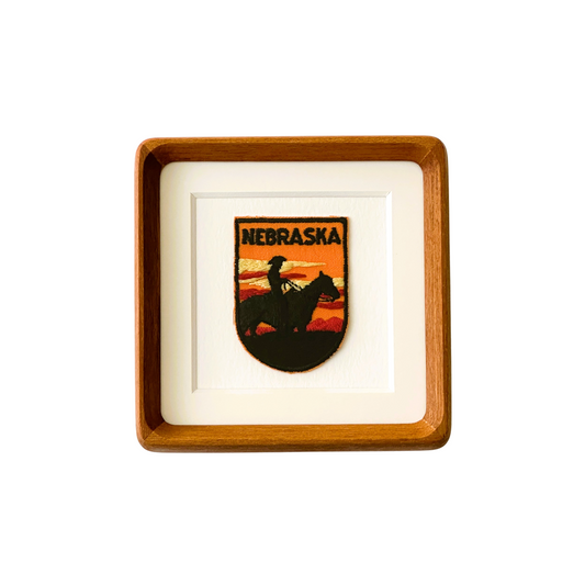Nebraska Cowboy Vintage Framed Travel Patch