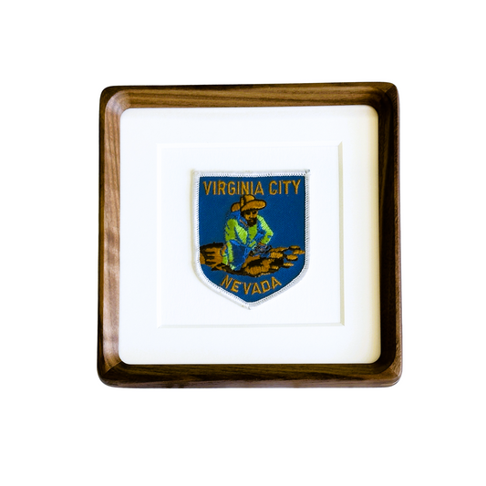 Nevada Virginia City Gold Mining Framed Vintage Travel Patch