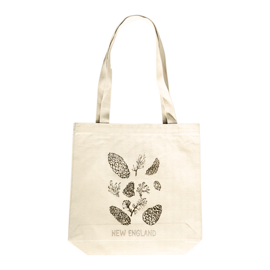 New England Pinecones Block Print Tote Bag