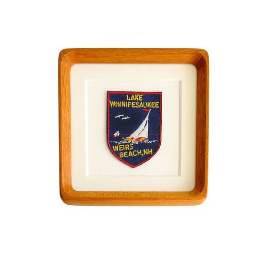 New Hampshire Lake Winnipesaukee Weirs Beach Vintage Patch Framed