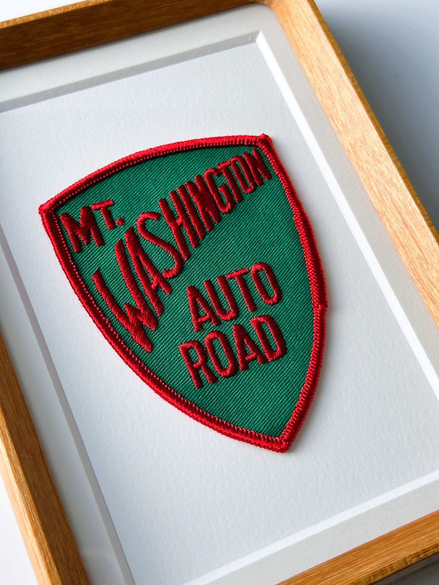 New Hampshire Mt. Washington Auto Road White Mountains Vintage Framed Travel Patch