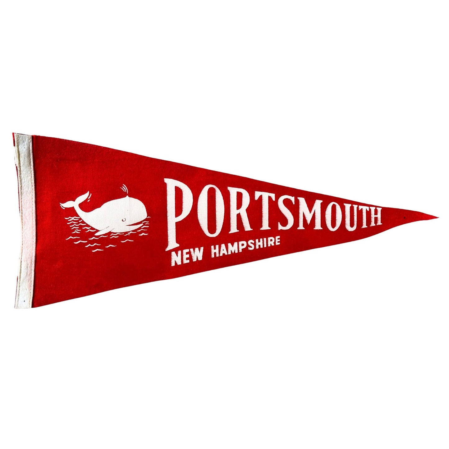 New Hampshire Portsmouth Whale Red Vintage Pennant