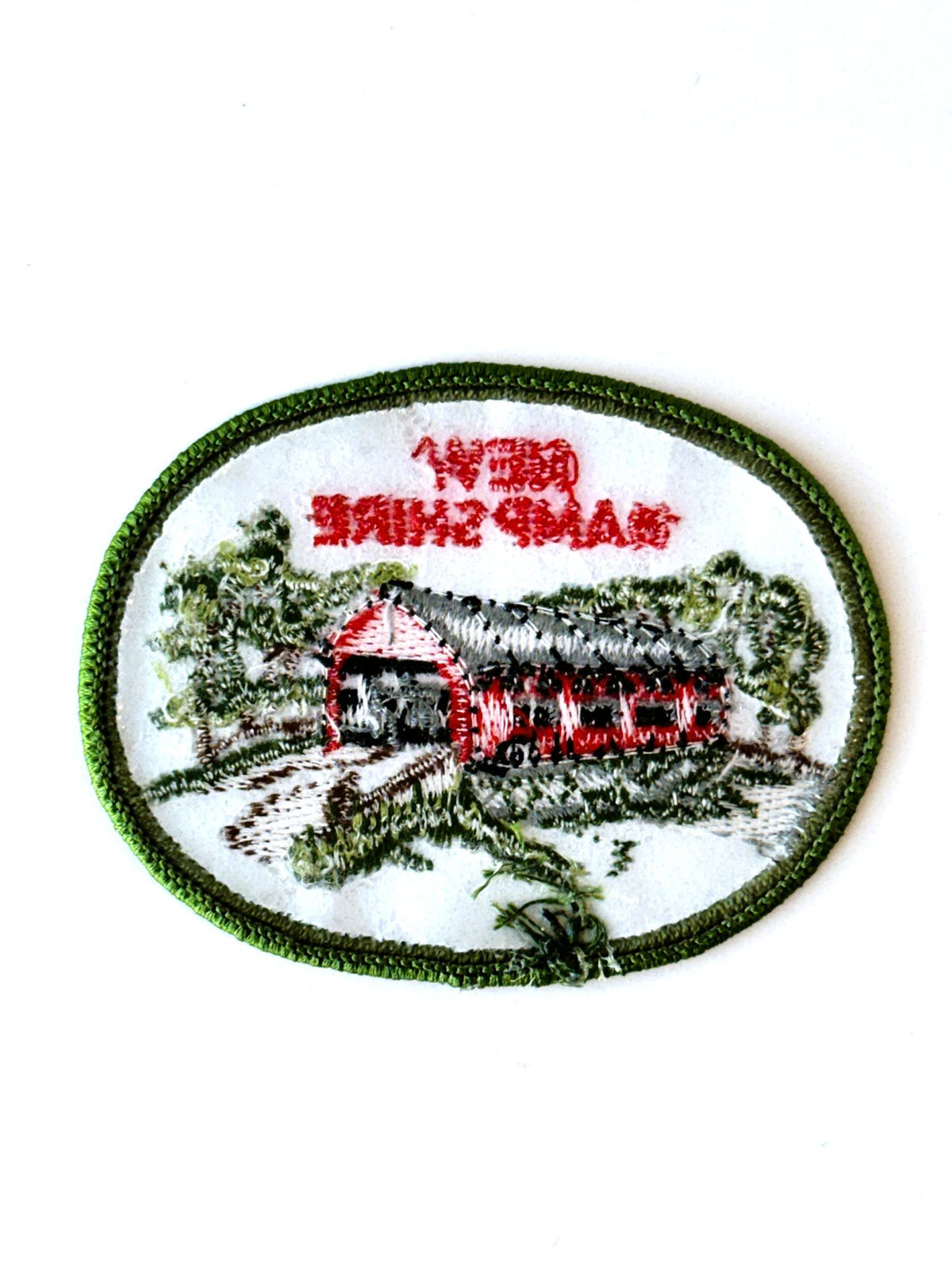 New Hampshire Red Covered Bridge Vintage Patch