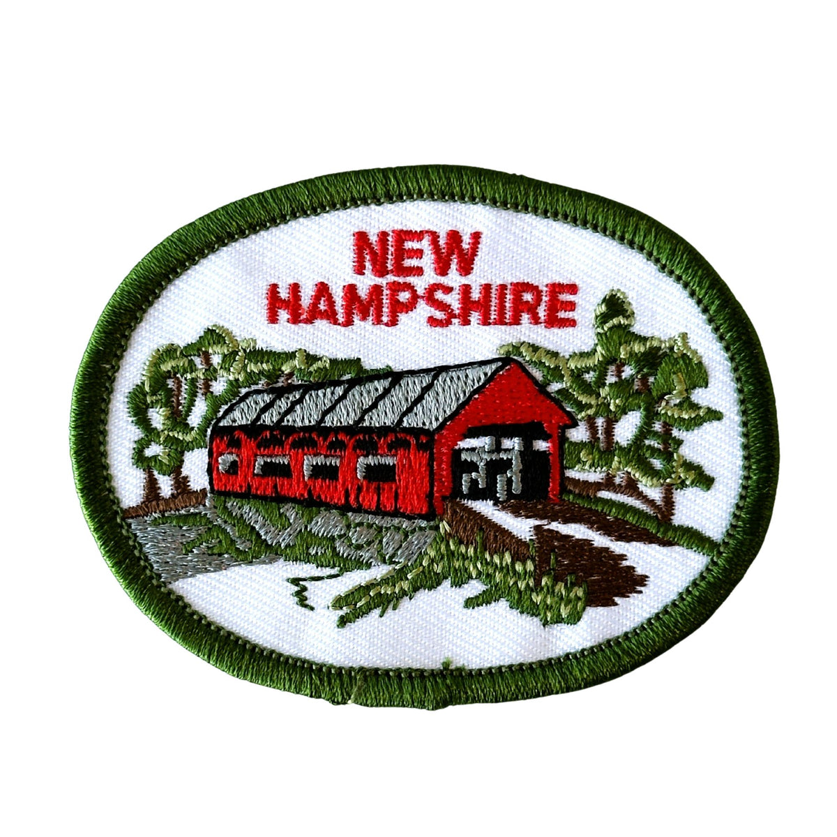New Hampshire Red Covered Bridge Vintage Patch