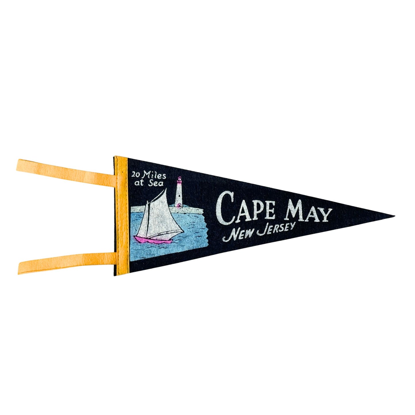 New Jersey Cape May Small Black Vintage Pennant