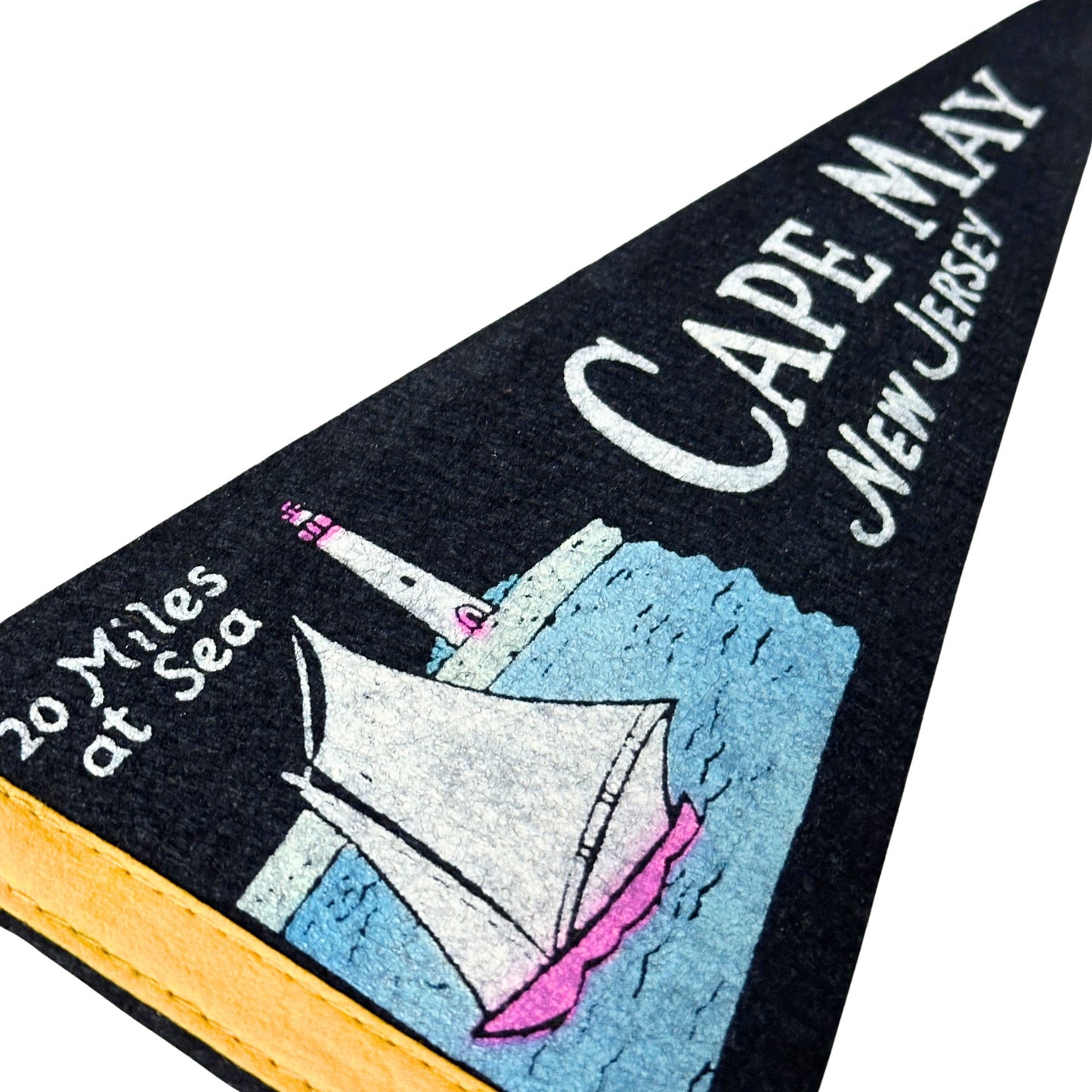 New Jersey Cape May Small Black Vintage Pennant