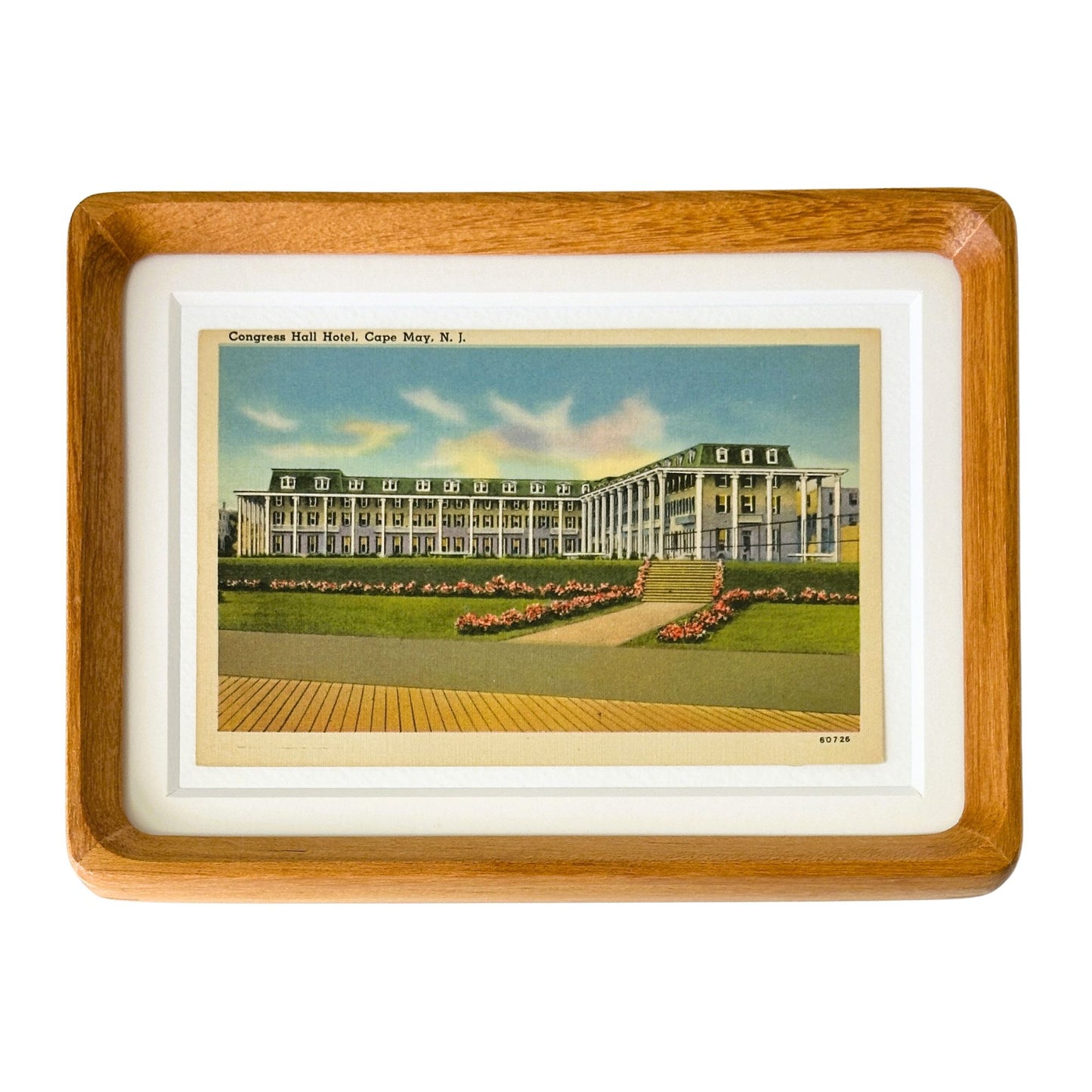 New Jersey Cape May Congress Hall Vintage Postcard Wood Framed