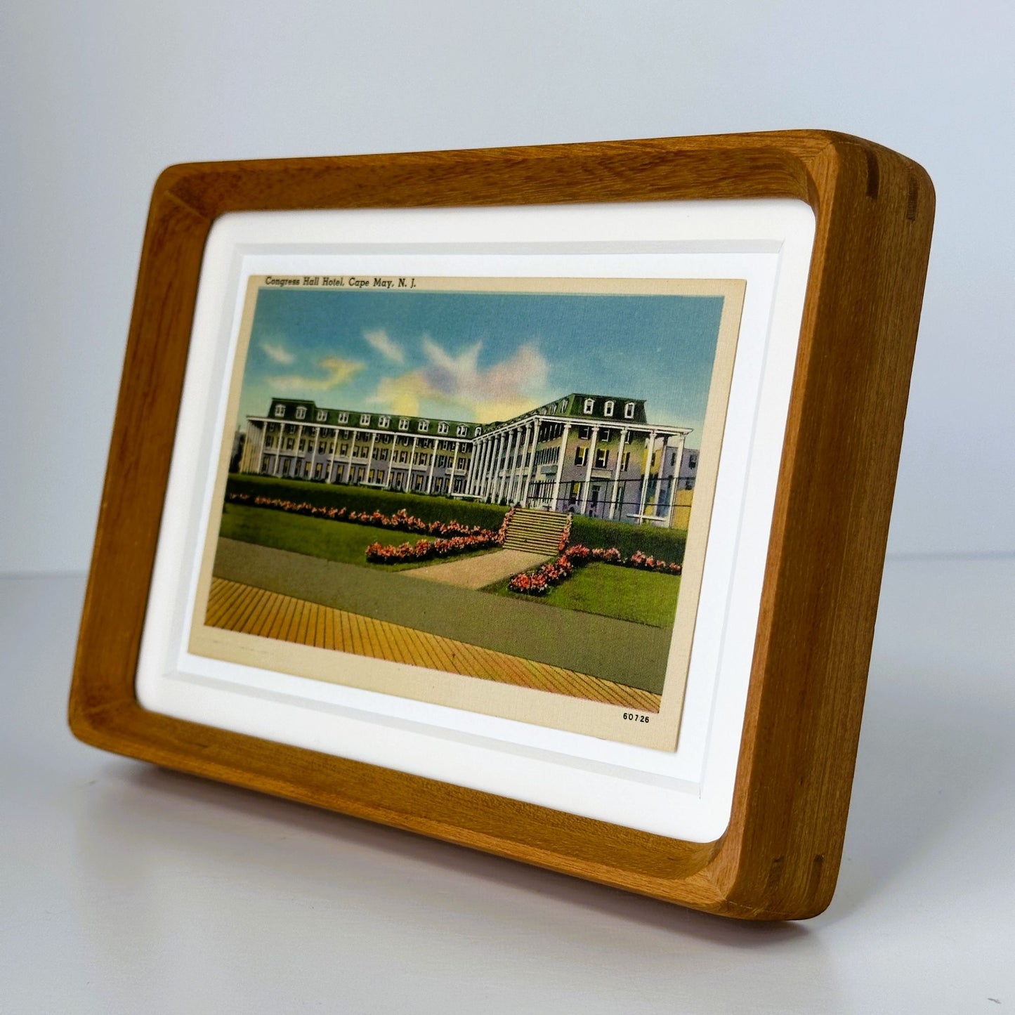New Jersey Cape May Congress Hall Vintage Postcard Wood Framed
