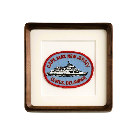 New Jersey Cape May Ferry to Lewes Delaware Framed Vintage Travel Patch