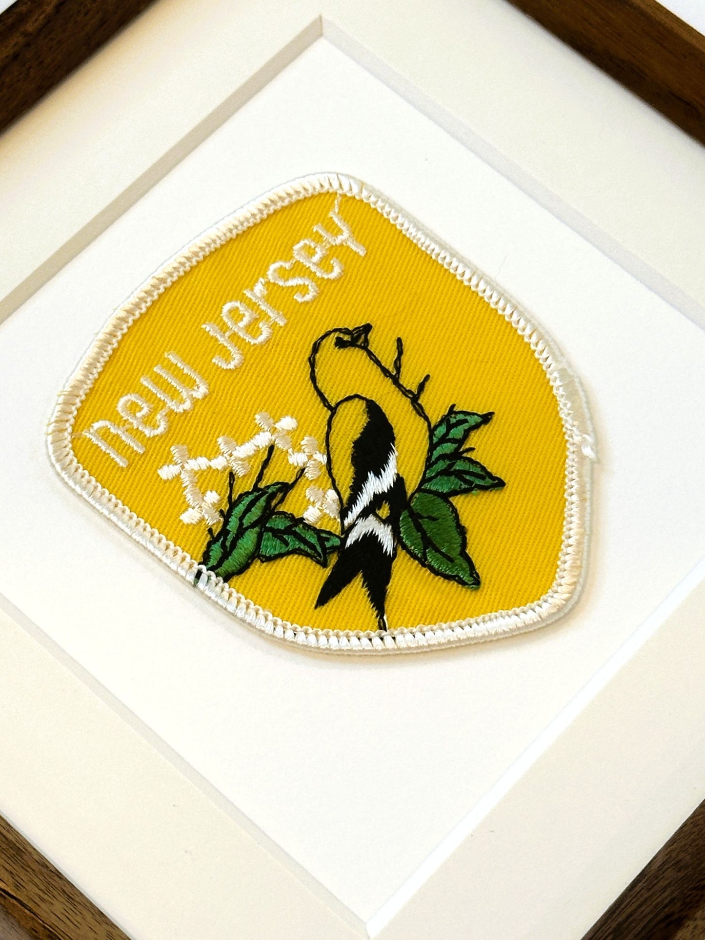 New Jersey Large Vintage Framed Travel Patch