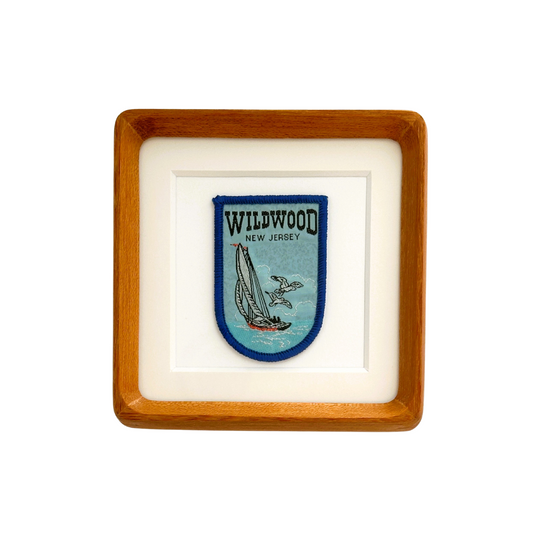 New Jersey Wildwood Sailboat Vintage Framed Travel Patch